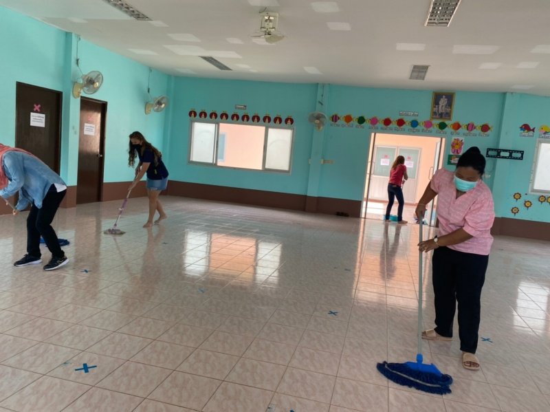 เตรียมสถานที่กักตัว ณ ศูนย์พัฒนาเด็กเล็กองค์การบริหารส่วนตำบลหนงอบัวน้อย