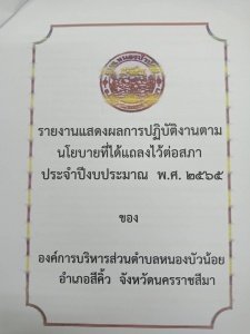 ประกาศองค์การบริหารส่วนตำบลหนองบัวน้อย