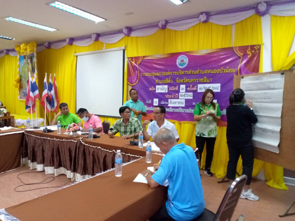 วันที่ 13 สิงหาคม 2568 ท่านนายกประมาณ พันธ์จันทึก คณะผู้บริหาร สมาชิก ท่านปลัดราเชน วงษ์มะหมัด และเจ้าหน้าที่ ส่วนเกี่ยวข้องได้ร่วมประชุมการจับฉลากแบ่งสายการแข่งขันกีฬา ประจำปี 2568 ณ ห้องประชุมองค์การบริหารส่วนตำบลหนองบัวน้อย 